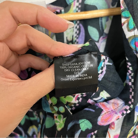 Sara Joy Painted Paisley Caftan Light Weight One Size - Picture 9 of 10